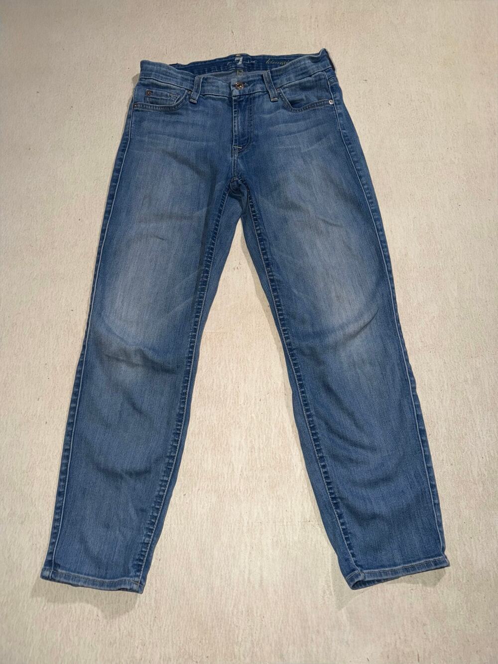 7 for all man kind women’s kimmie crop blue jeans